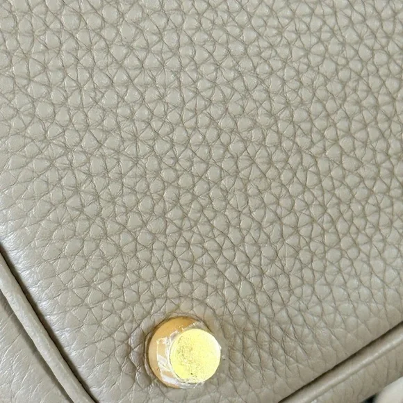 Elegant Gray Leather Tote Bag hermes style - Picture 3 of 5